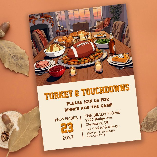 Invitación a la Cena de Pavo y Touchdowns (Subido por el creador)