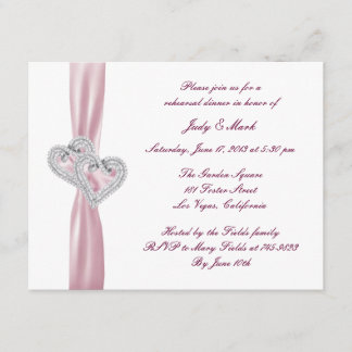 Invitación a la cena de personalizado de corazones