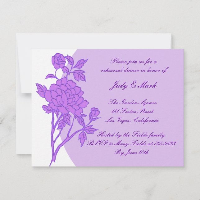 Invitación a la cena de Personalizado de flores mo (Anverso)