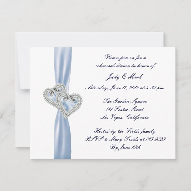 Invitación a la cena de personalizado Ice Blue Hea (Anverso)