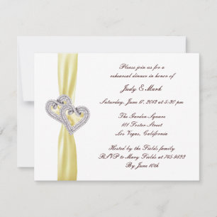 Invitación a la cena de personalizado Lemon Hearts