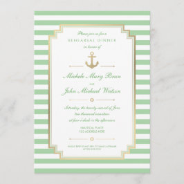 Invitación a la cena de Personalizado Náutico Mint