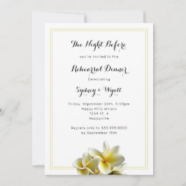 Invitación a la cena de Plumeria Flor Amarillo