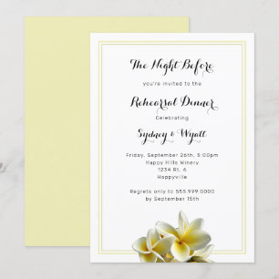 Invitación a la cena de Plumeria Flor Amarillo