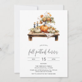 Invitación a la cena de Potluck otoño, Día de Acci