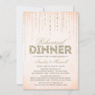 Invitación a la cena de Purpurina de oro y pintura