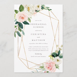 Invitación a la cena de romántica de primavera geo