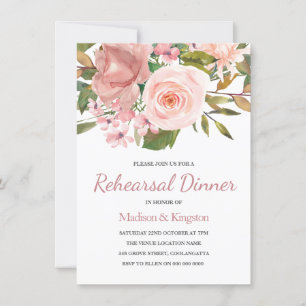 Invitación a la cena de Rosa de oro rosado de Rubo