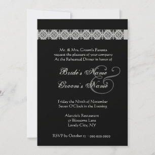 Invitación a la cena de Rosa NEGRO PINK SILVER