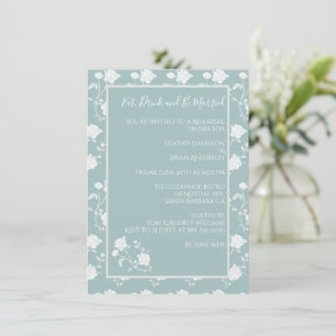 Invitación a la cena de Rosa verde azulado