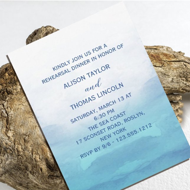Invitación a la cena de Sea Boda (Sea Wedding Rehearsal Dinner Invitation. Our coastal chic design for summer weddings.)