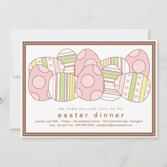 Invitación a la cena de Semana Santa con decoració (Anverso)