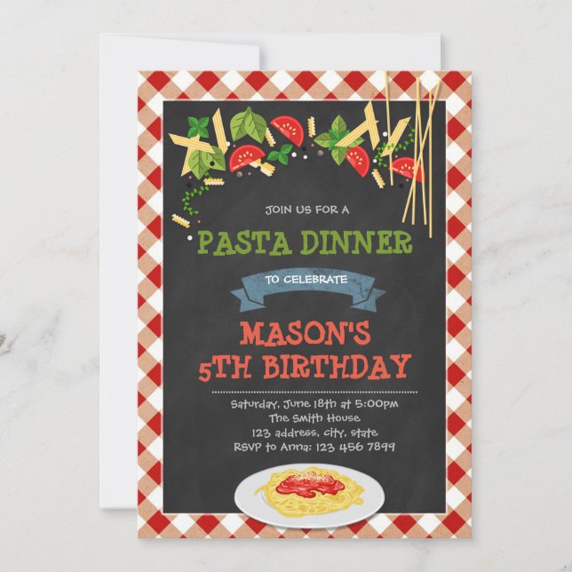 Invitación a la cena de Spaghetti (Anverso)