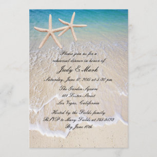 Invitación a la cena de Starfish Beach Wedsal
