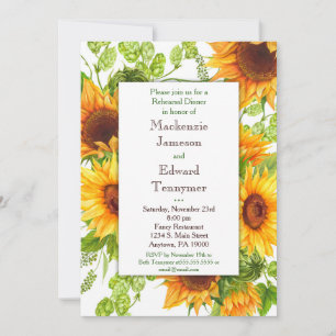 Invitación a la cena de Sunflowers Floral