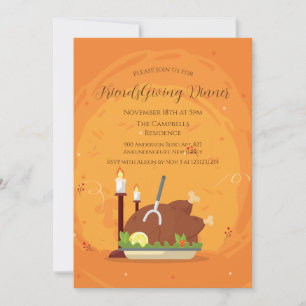 Invitación a la cena de The Fall Turkey Friendscom