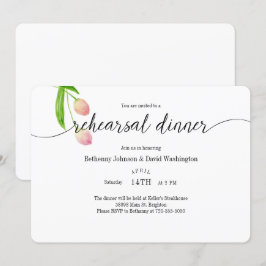 Invitación a la cena de tulipán acuarela