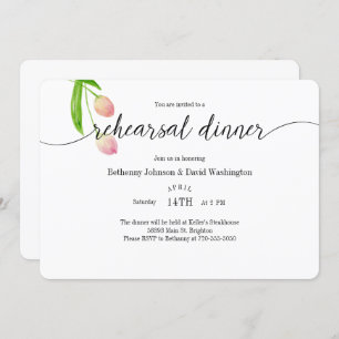 Invitación a la cena de tulipán acuarela
