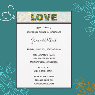 Invitación a la cena de un ensayo de amor para Sus