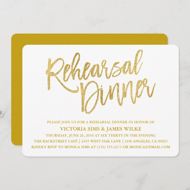 Invitación a la cena de un ensayo de caligrafía el (Anverso / Reverso)