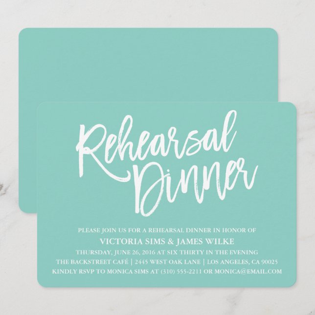 Invitación a la cena de un ensayo de caligrafía el (Anverso / Reverso)