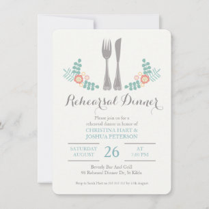 Invitación a la cena de un ensayo de cuchillería f
