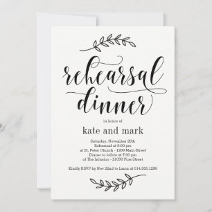 Invitación a la cena de un ensayo de elegancia rús