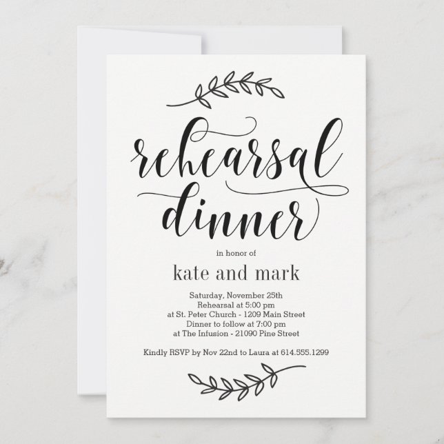Invitación a la cena de un ensayo de elegancia rús (Anverso)
