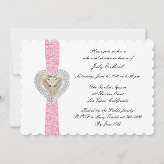 Invitación a la cena de un ensayo de encaje rosa d