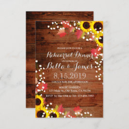 Invitación a la cena de un ensayo de girasol de ot