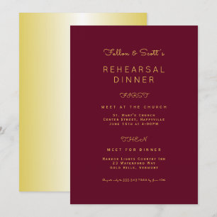 Invitación a la cena de un ensayo de oro y vino de