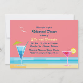 Invitación a la cena de un ensayo de playa tropica