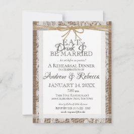 Invitación a la cena de un ensayo de Rústico Lace 