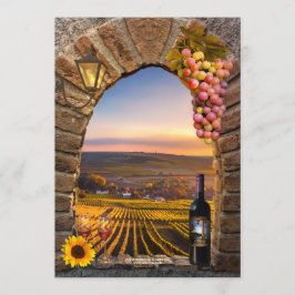 Invitación a la cena de un ensayo de viñedos de in