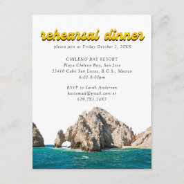 Invitación a la cena de un ensayo elegante de Cabo