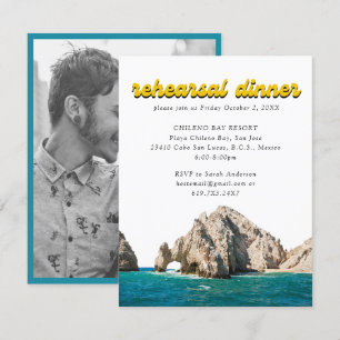 Invitación a la cena de un ensayo elegante de Cabo