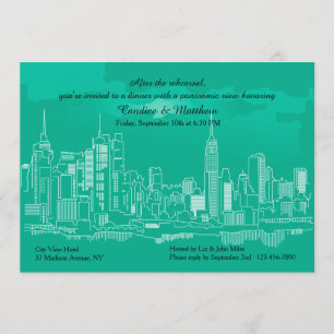 Invitación a la cena de un ensayo en Manhattan Sky