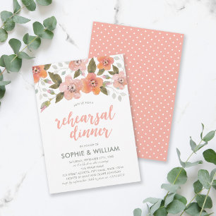 Invitación a la cena de un ensayo floral de encurt