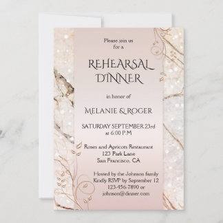 Invitación a la cena de un ensayo floral de Rosa d