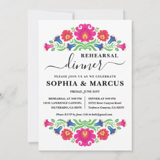 Invitación a la cena de un ensayo floral mexicano