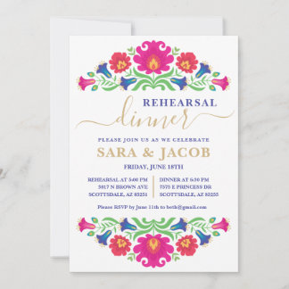 Invitación a la cena de un ensayo floral mexicano
