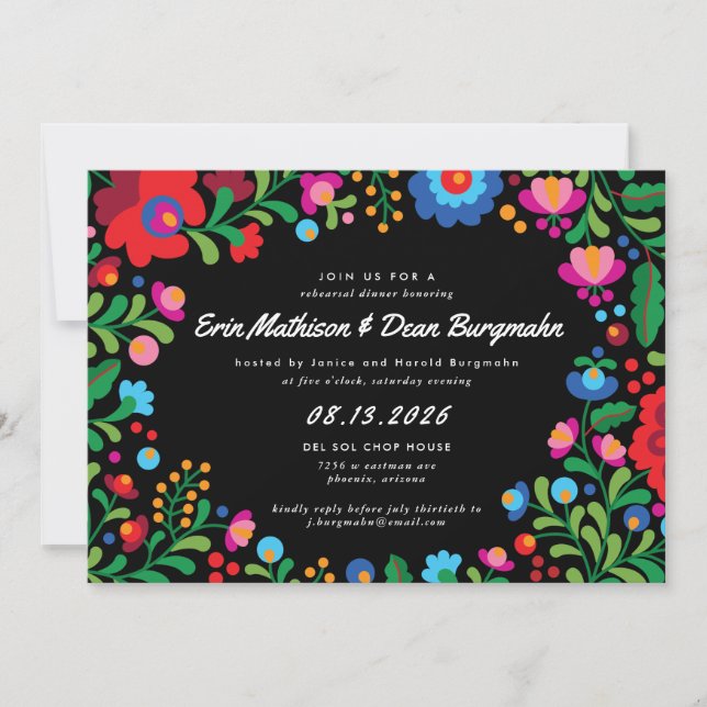 Invitación a la cena de un ensayo mexicano de bord (Anverso)