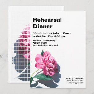 Invitación a la cena de un ensayo moderno de flore
