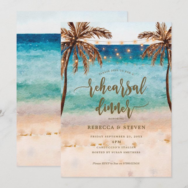 invitación a la cena de un ensayo moderno tropical (Anverso / Reverso)