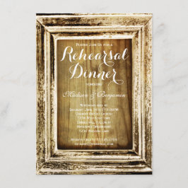 Invitación a la cena de un ensayo rústico de mader