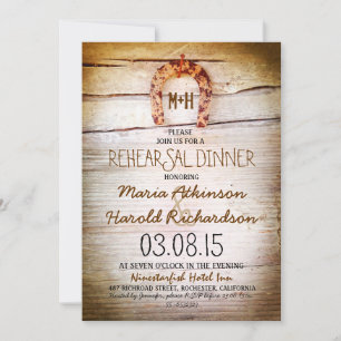 invitación a la cena de un ensayo rústico de mader