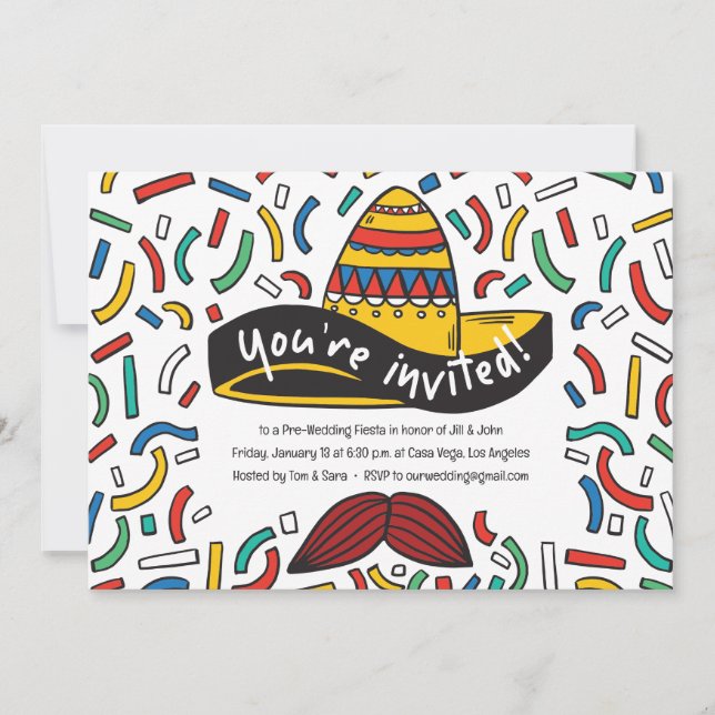 Invitación a la cena de un ensayo temático mexican (Anverso)