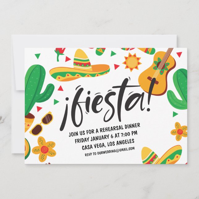 Invitación a la cena de un ensayo temático mexican (Anverso)