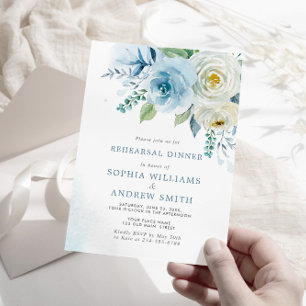 Invitación a la cena de un Rosa azul turquesa