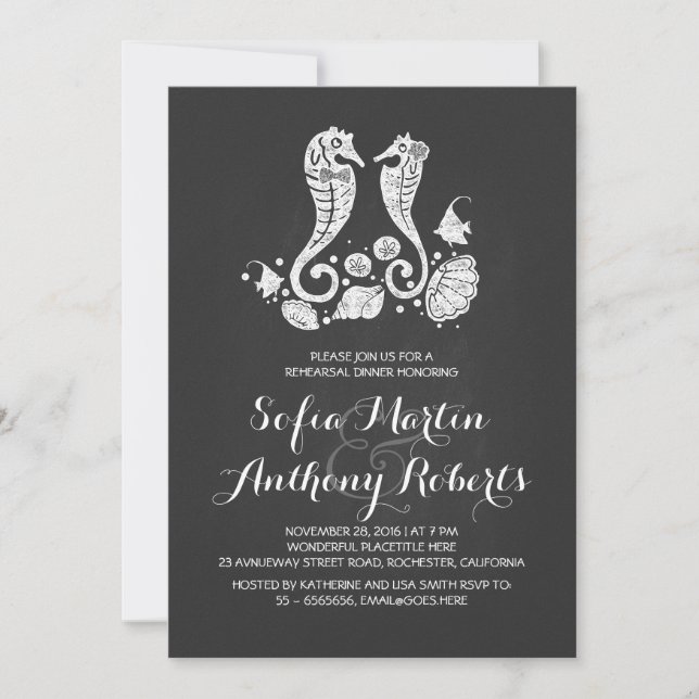 Invitación a la cena de una pareja de caballitos d (Anverso)